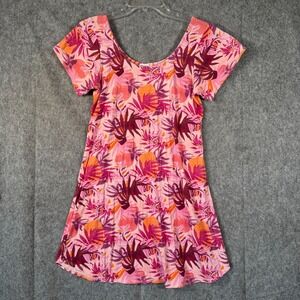 Vermilli Hawaiian Shirt Dress‎ Womens Medium Beach Tropical Luau Travel Cruise